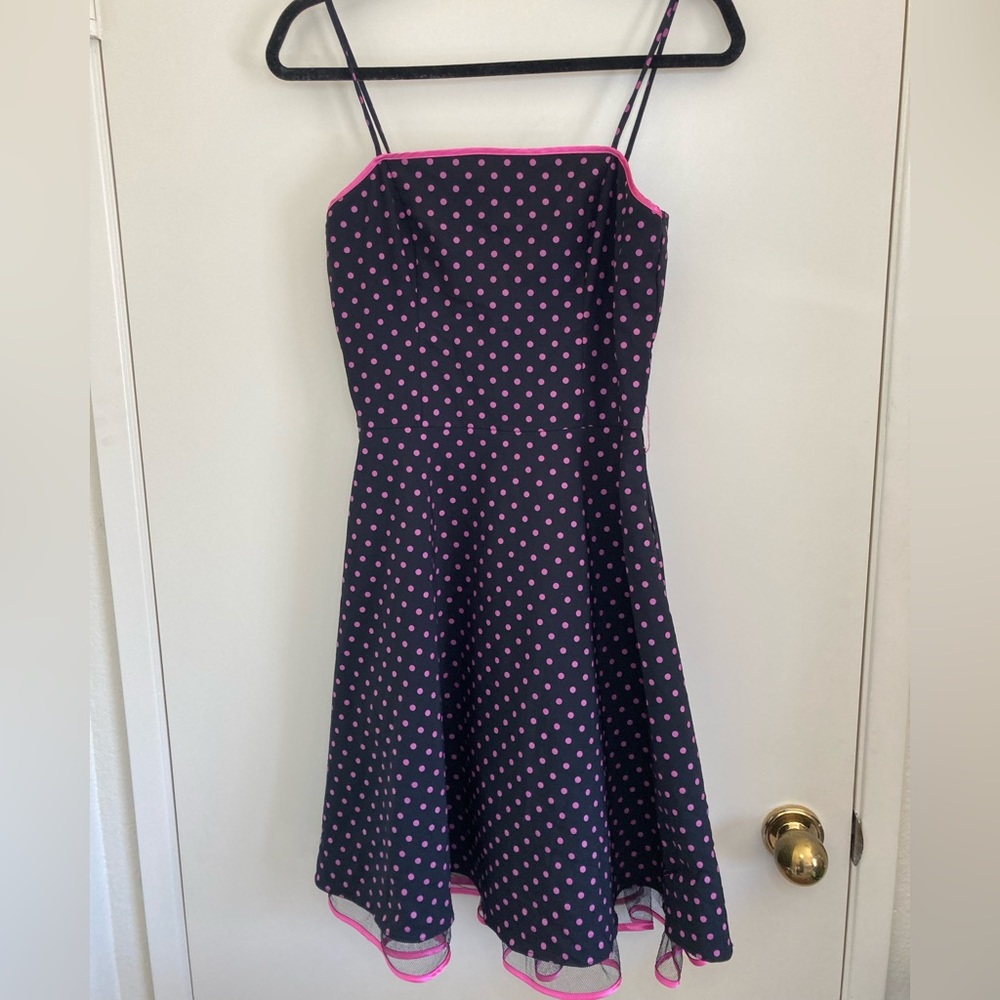 Steppin Out Black Pinup Dress Tulle Size Medium Spaghetti Strap Halloween